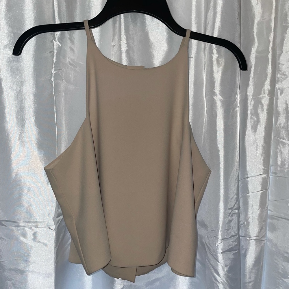 DO+BE spaghetti strap champagne colored top